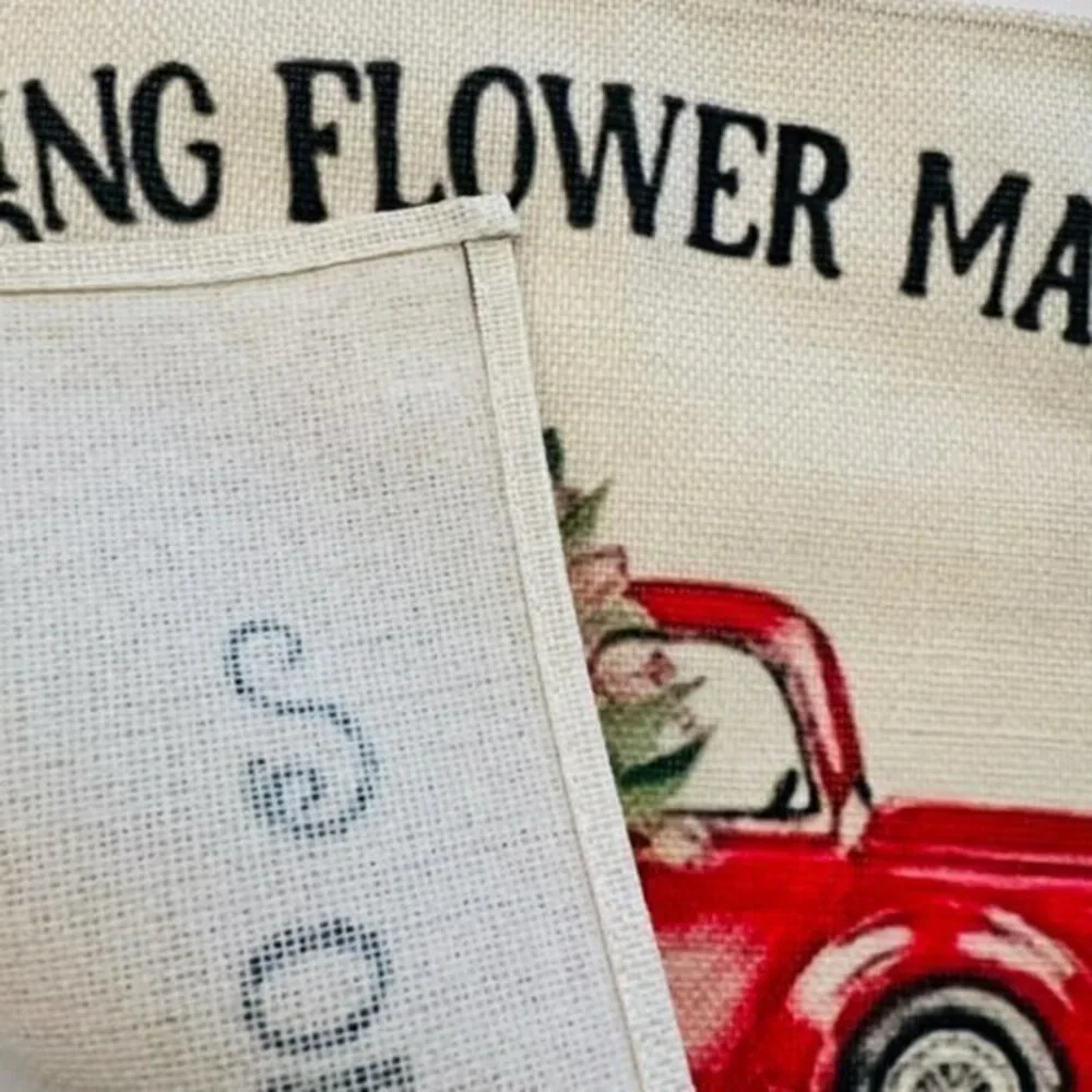 FLOWER TRUCK Table Placemats SPRING Floral Country Farmhouse Home Decor Set Of 4